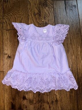GAP Lavender Eyelet Flutter Sleeve Dress